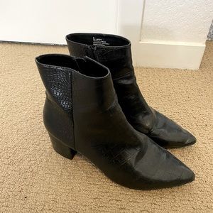 Express Leather Heel Booties